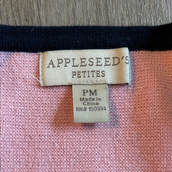 Appleseed's Blush Cardigan with Navy Accents - Picture 6 of 6